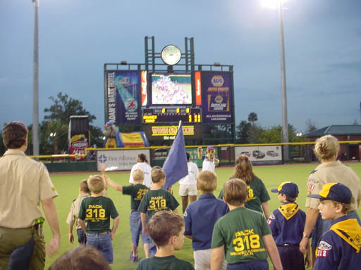 Pack 318 parades on the field