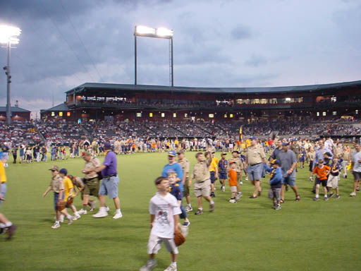 Scouts in the outfield night