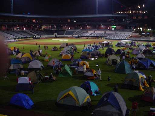 The scouts prepare to settle in for the night